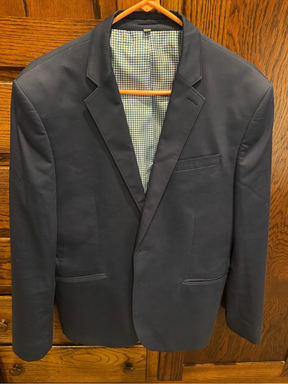 Express Navy Men's Sport Coat with Notch Lapel